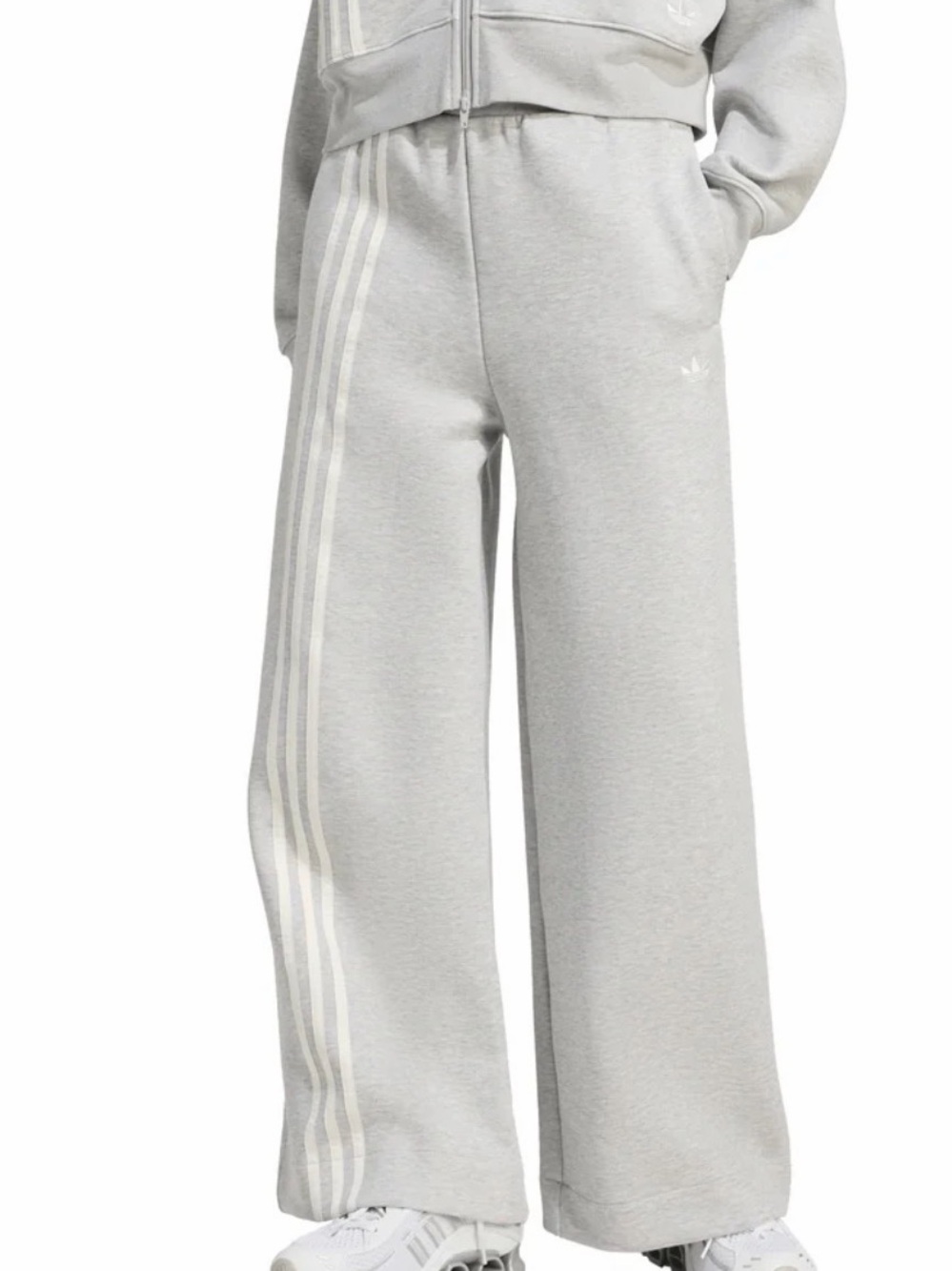 Adidas Off-placed 3 stripe pants in grey